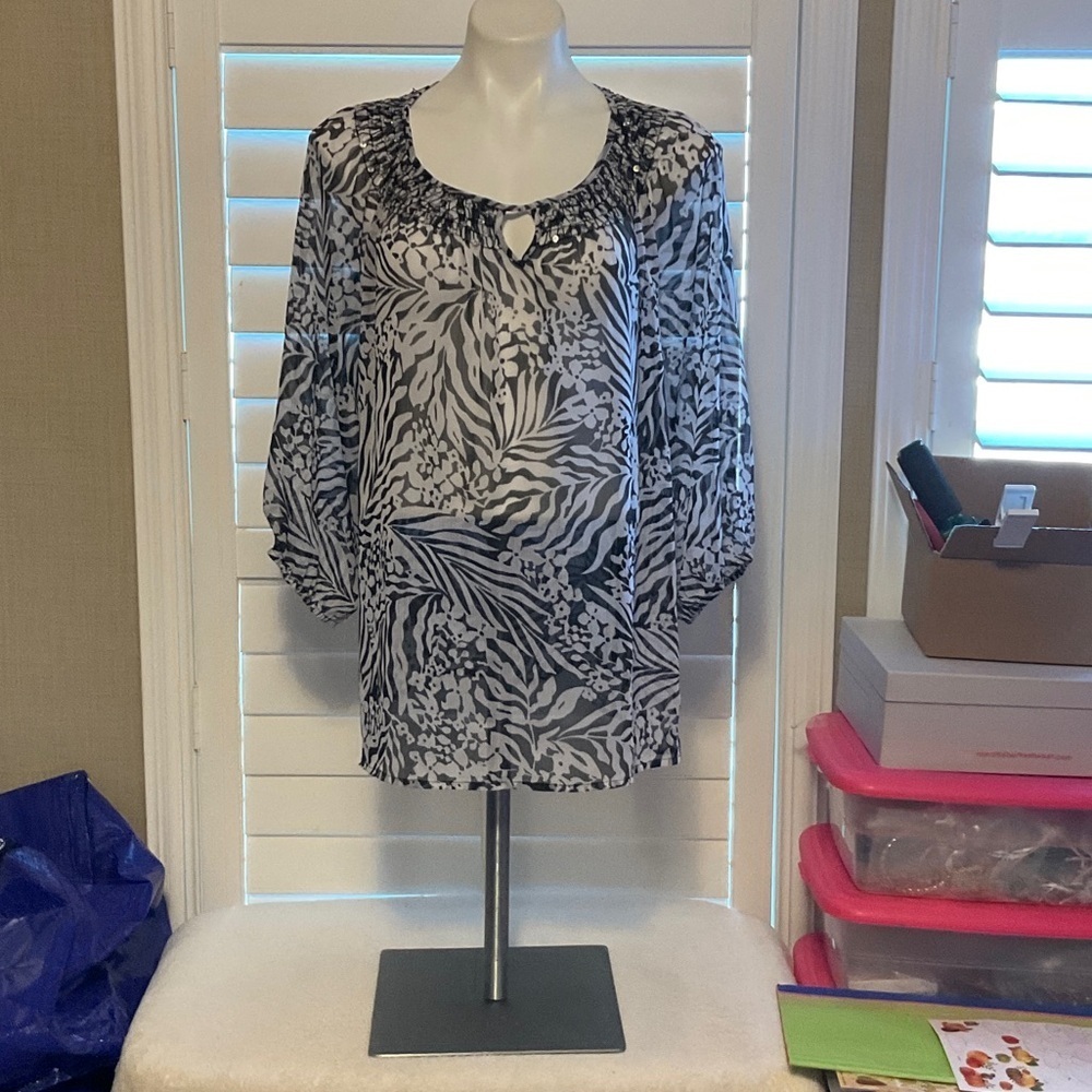 Charter Club Black and White Blouse
